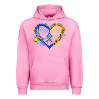 Fuchsia Pink world down syndrome day heart Urban Hoodie - Artiststas