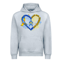 Heather Grey world down syndrome day heart Urban Hoodie - Artiststas