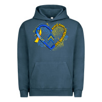 Pigment Midnight Navy world down syndrome day heart Urban Hoodie - Artiststas