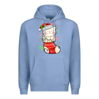 Colony Blue christmas cat in Premium Hoodie - MaliasSmallBusiness