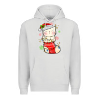 Dove Grey christmas cat in Premium Hoodie - MaliasSmallBusiness