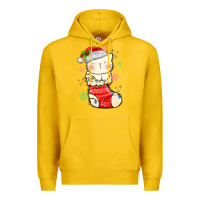 Lemon christmas cat in Premium Hoodie - MaliasSmallBusiness