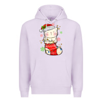 Lilac christmas cat in Premium Hoodie - MaliasSmallBusiness
