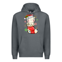 Rock christmas cat in Premium Hoodie - MaliasSmallBusiness