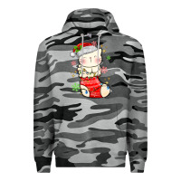Slate Camo christmas cat in Premium Hoodie - MaliasSmallBusiness