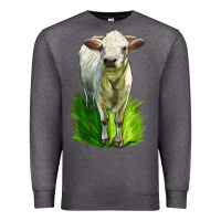 Charcoal Heather Charolais Heifer Premium Sweatshirt - LillyAllenDesigns