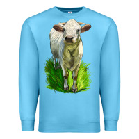 Ocean Blue Charolais Heifer Premium Sweatshirt - LillyAllenDesigns