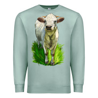 Seafoam Charolais Heifer Premium Sweatshirt - LillyAllenDesigns
