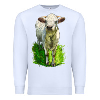 White Charolais Heifer Premium Sweatshirt - LillyAllenDesigns