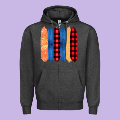 Western Farm Life Pattern Brush Stroke Zipper Hoodie Designed By Bettercallsaul