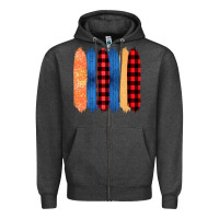Charcoal Heather Western Farm Life Pattern Brush Stroke Zipper Hoodie - Bettercallsaul