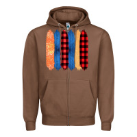 Chestnut Western Farm Life Pattern Brush Stroke Zipper Hoodie - Bettercallsaul