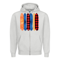Dove Grey Western Farm Life Pattern Brush Stroke Zipper Hoodie - Bettercallsaul