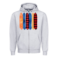 Heather Grey Western Farm Life Pattern Brush Stroke Zipper Hoodie - Bettercallsaul