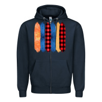 Navy Western Farm Life Pattern Brush Stroke Zipper Hoodie - Bettercallsaul