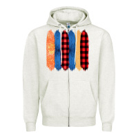 Oatmeal Heather Western Farm Life Pattern Brush Stroke Zipper Hoodie - Bettercallsaul