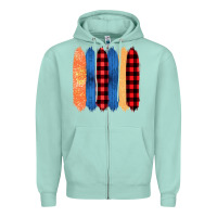 Seafoam Western Farm Life Pattern Brush Stroke Zipper Hoodie - Bettercallsaul