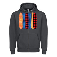 Smoke Western Farm Life Pattern Brush Stroke Zipper Hoodie - Bettercallsaul