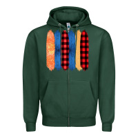 Sports Green Western Farm Life Pattern Brush Stroke Zipper Hoodie - Bettercallsaul