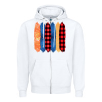 White Western Farm Life Pattern Brush Stroke Zipper Hoodie - Bettercallsaul