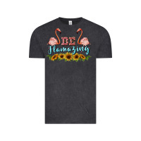 Vintage Black be flamezing flamingo Vintage Tee - BarkalooDesign
