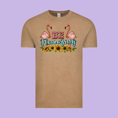 Be Flamezing Flamingo Vintage Tee Designed By Barkaloodesign