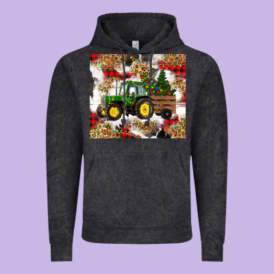 Christmas Farm Tractor Vintage Hoodie Designed By Ranaportraitstore