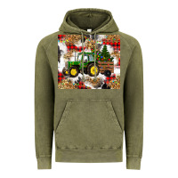 Vintage Olive christmas farm tractor Vintage Hoodie - RanaPortraitStore