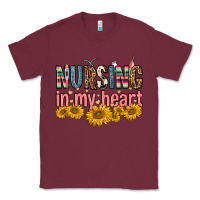 Burgundy nursing in my heart Classic Tee - FaDigitalArtStudio