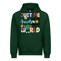 Forest Green just me and my anxiety against the world Urban Hoodie - Artiststas