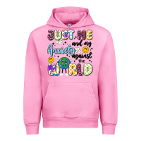 Fuchsia Pink just me and my anxiety against the world Urban Hoodie - Artiststas