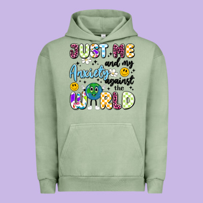 Just Me And My Anxiety Against The World Urban Hoodie Designed By Artiststas