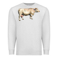 Oatmeal Heather charolais cattle Premium Sweatshirt - LillyAllenDesigns