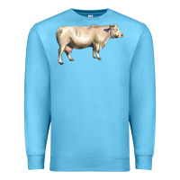 Ocean Blue charolais cattle Premium Sweatshirt - LillyAllenDesigns
