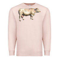 Pale Pink charolais cattle Premium Sweatshirt - LillyAllenDesigns