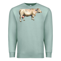 Seafoam charolais cattle Premium Sweatshirt - LillyAllenDesigns