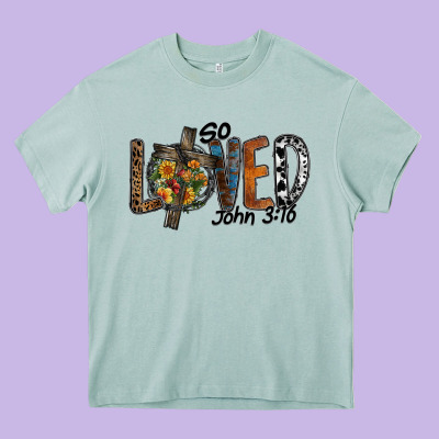 So Loved Jhon 3.16 Heavy Core Tee Designed By Sublimationcraftshop