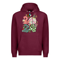 Burgundy 2024 happy new year Premium Hoodie - MaliasSmallBusiness