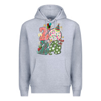 Heather Grey 2024 happy new year Premium Hoodie - MaliasSmallBusiness