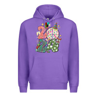 Purple 2024 happy new year Premium Hoodie - MaliasSmallBusiness