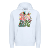 White 2024 happy new year Premium Hoodie - MaliasSmallBusiness