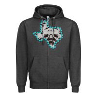 Charcoal Heather Texas Map Cowhide Turquoise Gemstone Zipper Hoodie - Bettercallsaul