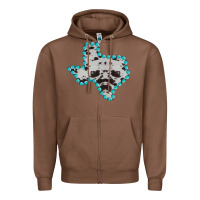 Chestnut Texas Map Cowhide Turquoise Gemstone Zipper Hoodie - Bettercallsaul