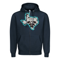Navy Texas Map Cowhide Turquoise Gemstone Zipper Hoodie - Bettercallsaul