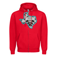 Red Texas Map Cowhide Turquoise Gemstone Zipper Hoodie - Bettercallsaul