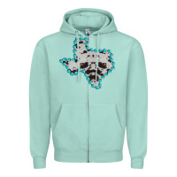Seafoam Texas Map Cowhide Turquoise Gemstone Zipper Hoodie - Bettercallsaul