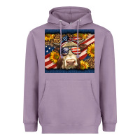 Lavender Western 4th Of July Cow Heavyweight Hoodie - LillyAllenDesigns