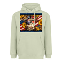 Matcha Western 4th Of July Cow Heavyweight Hoodie - LillyAllenDesigns