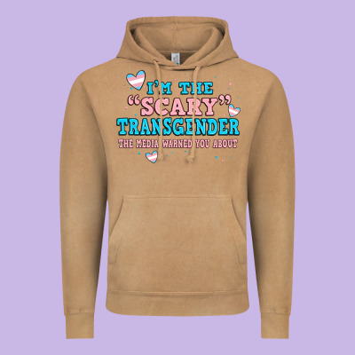 Im Scary Transgender The Media Warned You About Vintage Hoodie Designed By Jahusdesignshop