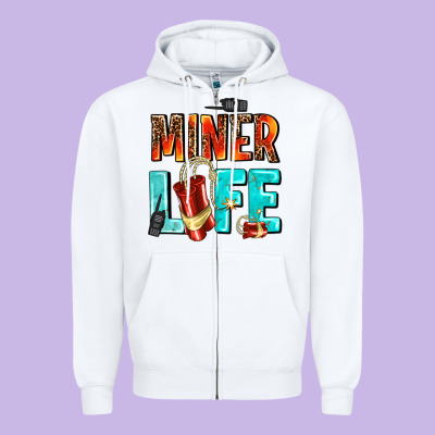Miner Life Zipper Hoodie Designed By Adodesignshop